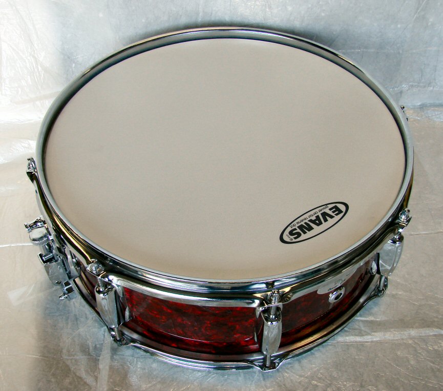 14"X5" 10ply Hi Gloss Ruby Red Pearl Snare Drum